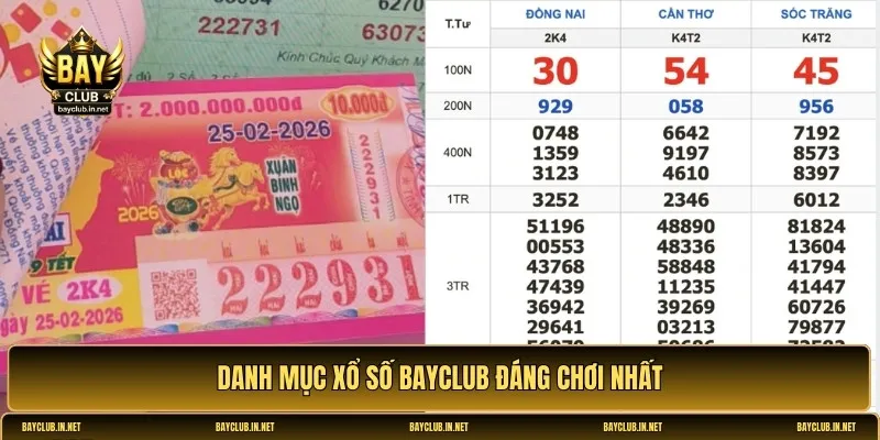 Danh mục xổ số Bayclub đáng chơi nhất